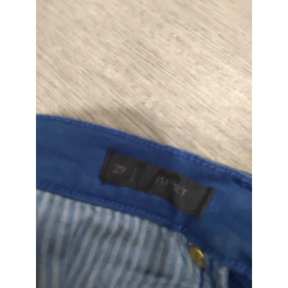 Juicy Couture Blue Denim Cut Off Shorts Side Stripe‎ Logo Size 29